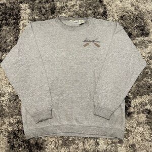 Vintage 90s Eddie Bauer Crewneck sweatshirt Size M cool distressing around Neck